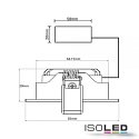 ISOLED recessed luminaire Slim68 IP40, dimmable 9W 960lm 4000K 45 45 CRI 92