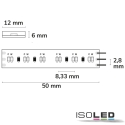 ISOLED fully siliconised LED strip CRI923/950-FLEX 3-pole, tunable white, waterproof, with lens optics white