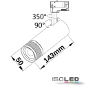 ISOLED 3-phase spot FOCUS ADJUST 8W swivelling, rotatable, switchable, focusable IP20, white 
