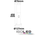 ISOLED bollard lamp 450 SENSOR cylindrical, with sensor, switchable E27 IP44, stainless steel 