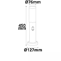 ISOLED P�lelampe 450 SENSOR cylindrisk, med sensor, omskiftelig E27 IP44, rustfrit st�l 