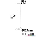 ISOLED bollard lamp 1100 cylindrical, without sensor, switchable E27 IP44, stainless steel dimmable