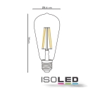 ISOLED LED gldelyskilde VINTAGE LINE LED EDISON ST64 ST64 omskiftelig E27 7W 720lm 2700K 360 CRI 80-89 