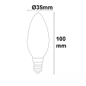 ISOLED LED lyskilde kertef�rmet CANLDE C35 s�t med 3, omskiftelig E14 4W 400lm 3000K 360� CRI 80-89 