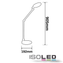 ISOLED desk lamp COLORSWITCH with jointed arm, CCT Switch, tiltable IP20, silver dimmable