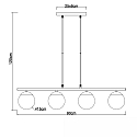 ISOLED Pendel SMOKY GLASS 4-flammer, rund E27 IP20, sort d�mpbar
