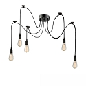 Pendel SPIDER 1 5-flammer, rund, uden sk�rm E27 IP20, sort d�mpbar