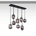 Pendel SMOKY GLASS 8-flammer E27 IP20, sort d�mpbar