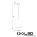 ISOLED Pendel INFINITY SMOKY GLASS 30 1-flamme E27 IP20, sort dmpbar