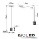 ISOLED Pendel 5-flammer, lang, uden skrm E27 IP20, sort dmpbar