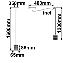 ISOLED Pendel E27 SURFACE 3-flammer, rund, med krog, med roset E27 IP20, sort mat d�mpbar