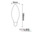 ISOLED Gldepre kerteformet VINTAGE LINE LED CANDLEHUB C35 omskiftelig E14 3,5W 140lm 2200K 360 CRI 80-89 