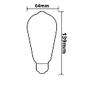 ISOLED Lyskilde Edison p�reformet VINTAGE LINE EDISONBULB ST64 omskiftelig ST64 E27 3,8W 200lm 2200K 360� CRI >90 