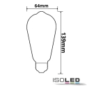 ISOLED LED filament lamp VINTAGE LINE LED EDISON ST64 ST64 switchable E27 3,8W 200lm 2200K 360 CRI 80-89 