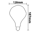 ISOLED Filament Globe lyskilde VINTAGE LINE ROUNDBULB A125 UNREGULAR omskiftelig G125 E27 4W 120lm 2200K 360� CRI 85 