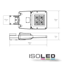 ISOLED Standerlampe STREET LIGHT GR30 firkantet, stdsikker IP66, slv dmpbar
