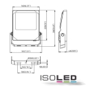 ISOLED Projektrlys HEQ 50W svingbar, symmetrisk strling IP66, antracit 