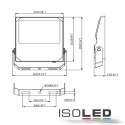 ISOLED Projektrlys HEQ 100W svingbar, symmetrisk strling IP66, antracit 