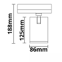 ISOLED 3-phase spot FOCUS FIX 38� swivelling, rotatable, switchable IP20, white 