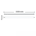 ISOLED line�rt lampe PROFESSIONAL 3-polet, st�dsikker, omskiftelig IP66, s�lv  45W 6700lm 4000K 120� 120� CRI 80-89 150cm