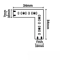 ISOLED hj�rnestik LINEAR10 FLEX - 0.5W 24V CRI927 med belysning, hvid