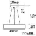 ISOLED pendant luminaire DN400 down, round IP20, black dimmable
