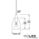 ISOLED Pendel INFINITY SMOKY GLASS 2-polet E27 IP20, sort dmpbar
