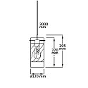 ISOLED pendant luminaire INFINITY SMOKY CURLED GLASS cylindrical, with open cable, 2-pole E27 IP20, black dimmable