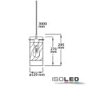 ISOLED Pendel INFINITY SMOKY CURLED GLASS 2-polet E27 IP20, sort dmpbar