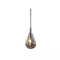 Pendel INFINITY BLACK GLASS med �bent kabel, 2-polet E14 IP20, sort d�mpbar