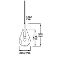 ISOLED Pendel INFINITY BLACK GLASS med �bent kabel, 2-polet E14 IP20, sort d�mpbar