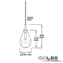 ISOLED Pendel INFINITY BLACK GLASS 2-polet E14 IP20, sort dmpbar