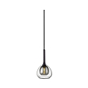 Pendel INFINITY CLEAR/BLACK GLASS med �bent kabel, 2-polet E14 IP20, sort d�mpbar