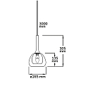 ISOLED Pendel INFINITY CLEAR/BLACK GLASS med �bent kabel, 2-polet E14 IP20, sort d�mpbar
