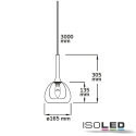 ISOLED Pendel INFINITY CLEAR/BLACK GLASS 2-polet E14 IP20, sort dmpbar