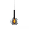 Pendel INFINITY BLACK ROUND GLASS 20CM rund E27 IP20, r�gfarver, sort d�mpbar