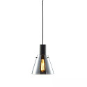 Pendel INFINITY CONCAVE GLASS konisk E27 IP20, r�gfarver, sort d�mpbar