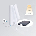 ISOLED L�selampe LED USB A+C 3-STEP med afbryder, justerbar, med USB-opladningsfunktion IP42, hvid d�mpbar