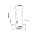 ISOLED monteringsskinne TRACK48 RECESSED 4-polet, magnetisk montering, sort