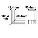 ISOLED hj�rnestik CORNER 90� HORIZONTAL - TRACK48 RECESSED isoleret, mekanisk, vandret, sort