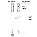 ISOLED Feeder TRACK48 - 50CM CABLE DALI styrbar, 4-polet, universal, sort