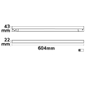 ISOLED Skinne spot LINEAR LINE+ 60CM - TRACK48 stiv, omskiftelig, magnetisk montering IP20, sort 