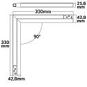ISOLED Skinne spot CORNER 90� VERTICAL - TRACK48 stiv, omskiftelig, magnetisk montering IP20, sort 