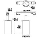 ISOLED Skinne spot SPOT 7W - TRACK48 (DALI) svingbar, DALI styrbar, UGR < 19, magnetisk montering IP20, sort d�mpbar