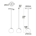 ISOLED Skinne spot BALL FOKUS - TRACK48 (DALI) svingbar, DALI styrbar, magnetisk montering IP20, sort d�mpbar