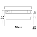 ISOLED Skinne spot LINEAR SPOT 22CM - TRACK48 svingbar, UGR < 19, omskiftelig, magnetisk montering IP20, sort 