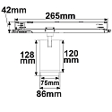 ISOLED 3-faset spot 42W - 20�-70� (DALI) stiv, DALI styrbar, fokuserbar IP20, d�mpbar