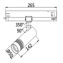 3-faset spot 12W - 20�-55� (DALI) stiv, DALI styrbar, fokuserbar IP20, sort d�mpbar