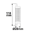 ISOLED LED stanglyskilde R7s 118mm 840 DIM klar 13,5W 118-1700lm 4000K 360� CRI 80-89 d�mpbar