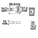 ISOLED stik tilslutning INPUT 2X2-POLE / OUTPUT 0.5-2.5MM� - MAX. 250V/10A 2-polet, kablet gennem